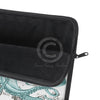 Teal Green Octopus Dance Vintage Map Black Ink Art Laptop Sleeve