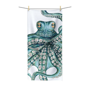 Teal Green Octopus Kraken Tentacles Ink Polycotton Towel 30 × 60 Home Decor