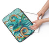 Teal Green Octopus Vintage Map Chic Laptop Sleeve