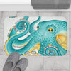 Teal Green Octopus Watercolor Ii Bath Mat Home Decor