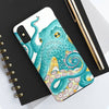 Teal Kraken Octopus On Black Exotic Case Mate Tough Phone Cases