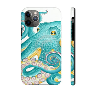 Teal Kraken Octopus On Black Exotic Case Mate Tough Phone Cases Iphone 11 Pro