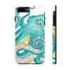 Teal Kraken Octopus On Black Exotic Case Mate Tough Phone Cases Iphone 7 Plus 8