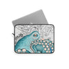 Teal Octopus Compass Blue Ink Art Laptop Sleeve