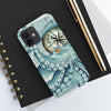 Teal Octopus Compass Vintage Map Case Mate Tough Phone Cases
