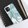 Teal Octopus Dance Ink Art Case Mate Tough Phone Cases