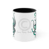 Teal Octopus Dance Watercolor On White Art Accent Coffee Mug 11Oz Black /