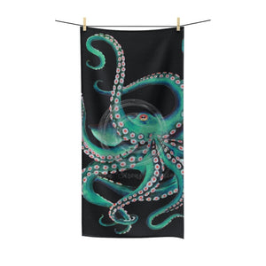 Teal Octopus Tentacles Dance Polycotton Towel 30X60 Home Decor