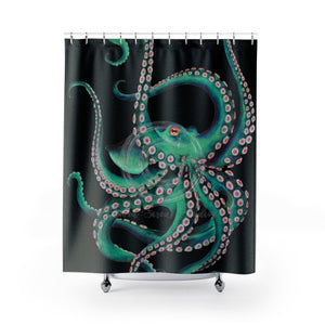 Teal Octopus Tentacles Dance Shower Curtain 71X74 Home Decor