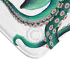 Teal Octopus Tentacles Dance White Bath Mat Home Decor