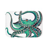 Teal Octopus Tentacles Dance White Bath Mat Small 24X17 Home Decor