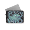 Teal Octopus Tentacles Ink Black Vintage Map Laptop Sleeve