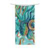 Teal Octopus Tentacles Vintage Map Polycotton Towel 36X72 Home Decor