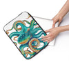 Teal Octopus Tentacles Watercolor Art Laptop Sleeve