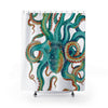 Teal Octopus Tentacles Watercolor Art Shower Curtains 71X74 Home Decor