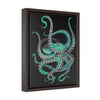 Teal Octopus Vertical Framed Premium Gallery Wrap Canvas 11 × 14