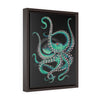 Teal Octopus Vertical Framed Premium Gallery Wrap Canvas 12 × 16