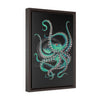 Teal Octopus Vertical Framed Premium Gallery Wrap Canvas 12 × 18