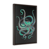Teal Octopus Vertical Framed Premium Gallery Wrap Canvas 16 × 24