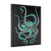 Teal Octopus Vertical Framed Premium Gallery Wrap Canvas 20 × 24