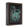 Teal Octopus Vertical Framed Premium Gallery Wrap Canvas 5 × 7