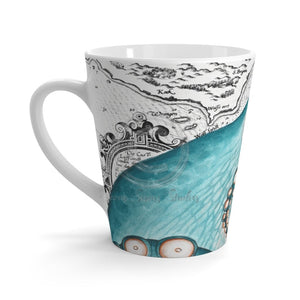 Teal Octopus Vintage Chic Latte Mug 12Oz Mug