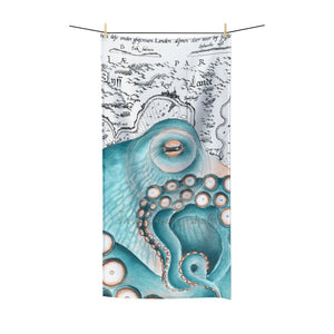 Teal Octopus Vintage Chic Polycotton Towel 36X72 Home Decor