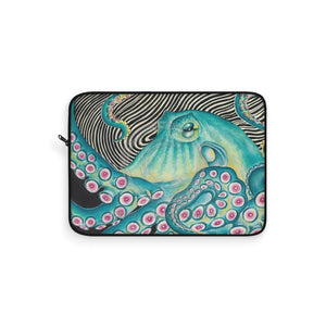 Teal Octopustentacles Kraken Psy Ink Art Laptop Sleeve 15