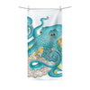 Teal Pink Octopus Kraken Tentacles Ink Polycotton Towel 30 × 60 Home Decor