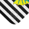 Teal Seahorse Black Stripes Art Bath Mat Home Decor