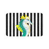 Teal Seahorse Black Stripes Art Bath Mat Large 34X21 Home Decor