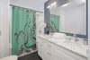 Teal Tentacles Ink Art Shower Curtain Home Decor