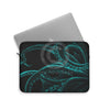 Teal Tentacles Octopus Black Ink Art Laptop Sleeve