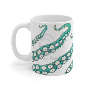 Teal Tentacles Octopus Ink Mug 11Oz