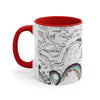 Teal Tentacles Octopus Vintage Map On White Art Accent Coffee Mug 11Oz
