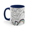 Teal Tentacles Octopus Vintage Map On White Art Accent Coffee Mug 11Oz