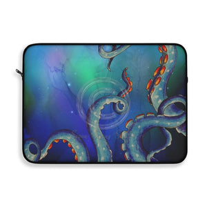 Tentacles Octopus Nebula Galaxy Teal Art Laptop Sleeve 15