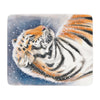 Tiger In The Snow Watercolor Art Tan Sherpa Blanket Home Decor