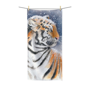 Tiger In The Snow Watercolor Polycotton Towel 30 × 60 Home Decor