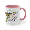 Tribal Hummingbird Pink Ink Art Accent Coffee Mug 11Oz