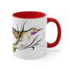 Tribal Hummingbird Pink Ink Art Accent Coffee Mug 11Oz