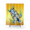 Tribal Style Sea Turtle Yellow Watercolor Shower Curtain 71X74 Home Decor