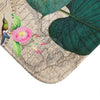 Tropical Exotic Parrot Floral Map Art Bath Mat Home Decor
