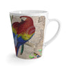 Tropical Exotic Parrot Floral Map Art Latte Mug 12Oz Mug
