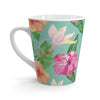 Tropical Hibiscus Exotic Teal Latte Mug 12Oz Mug