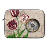 Tulips Compass Vintage Map Laptop Sleeve 13