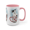 Tuxedo Kitten In A Cup Art Two-Tone Coffee Mugs 15Oz Mug