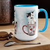 Tuxedo Kitten In A Cup Art Two-Tone Coffee Mugs 15Oz Mug