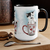 Tuxedo Kitten In A Cup Art Two-Tone Coffee Mugs 15Oz Mug