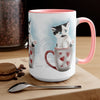 Tuxedo Kitten In A Cup Art Two-Tone Coffee Mugs 15Oz Mug